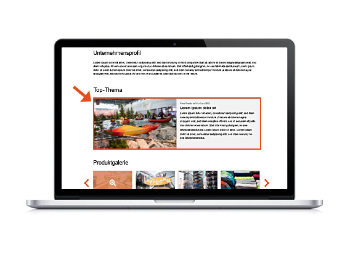 Main topic on your exhibitor profile