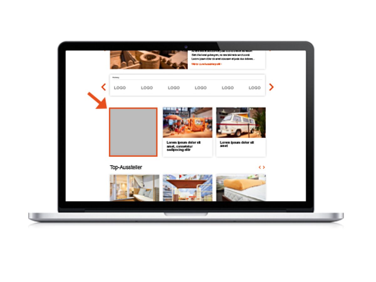 Banner on start page in the online exhibitor directory