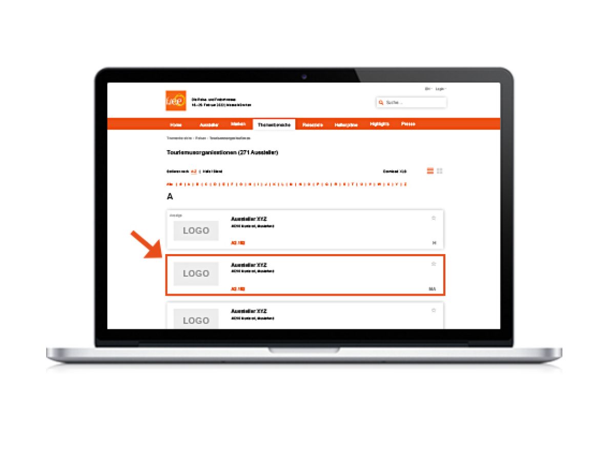 Entries with logo in the list of products and destinations