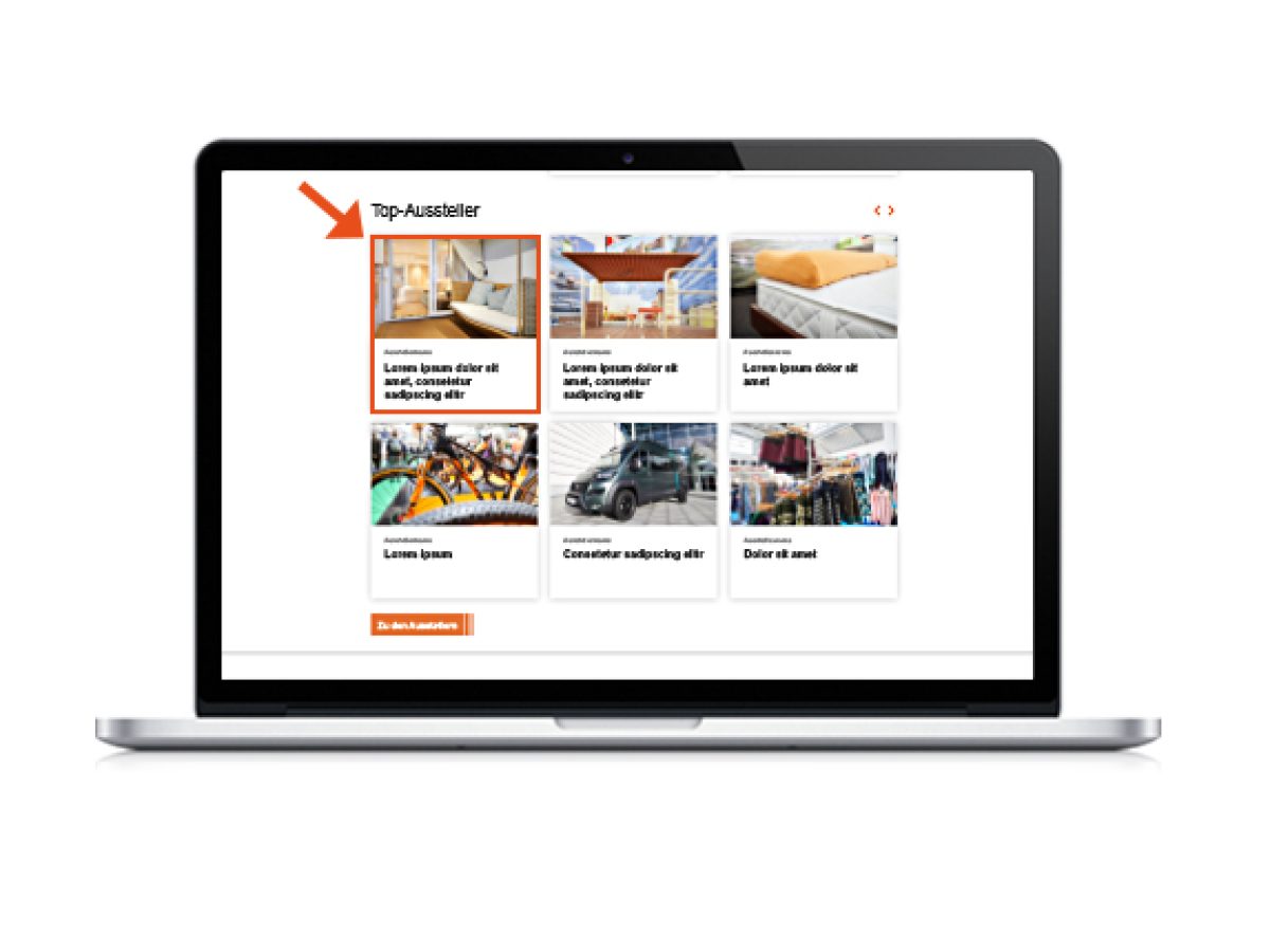 Standard Teaser auf der Startseite im Online Ausstellerverzeichnis