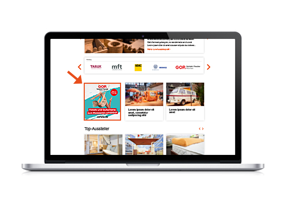 Medium-Rectangle auf der Startseite im Online-Ausstellerverzeichnis