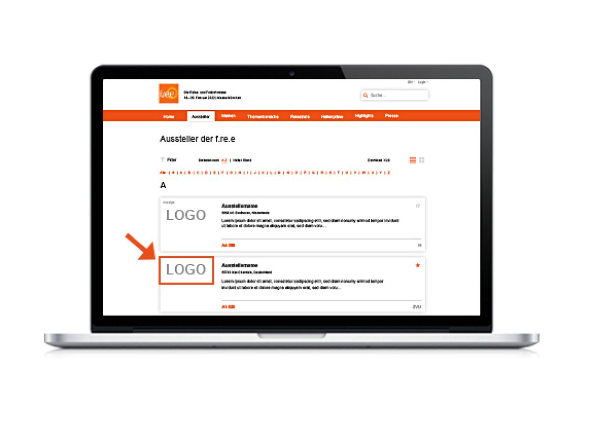 Logo im Ausstellerverzeichnis