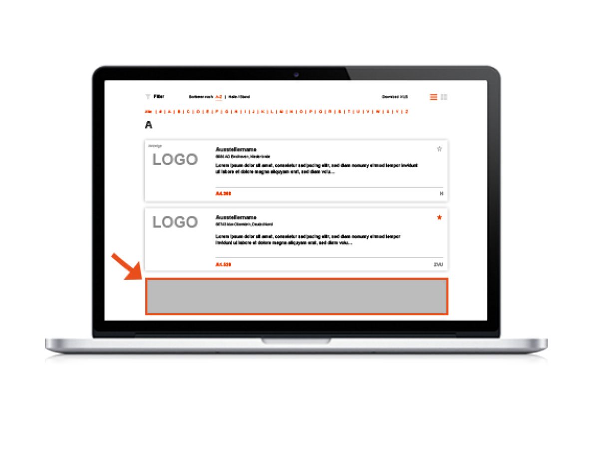 Verzeichnisbanner im Online Ausstellerverzeichnis